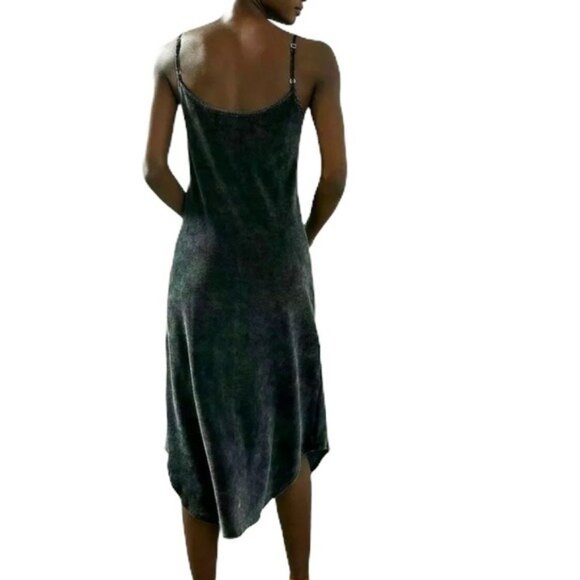 Cloth & Stone Women's Grey Crushed Velvet Slip Dress - Large - Picture 13 of 13